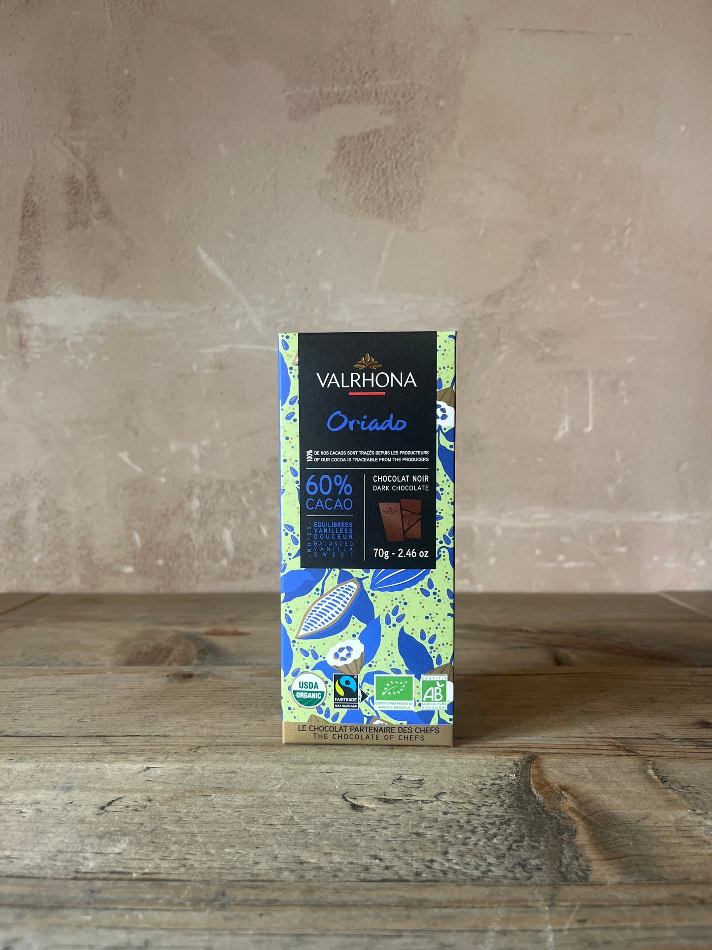 Valrhona Chocolate Dark Oriado 60% Bar 70g