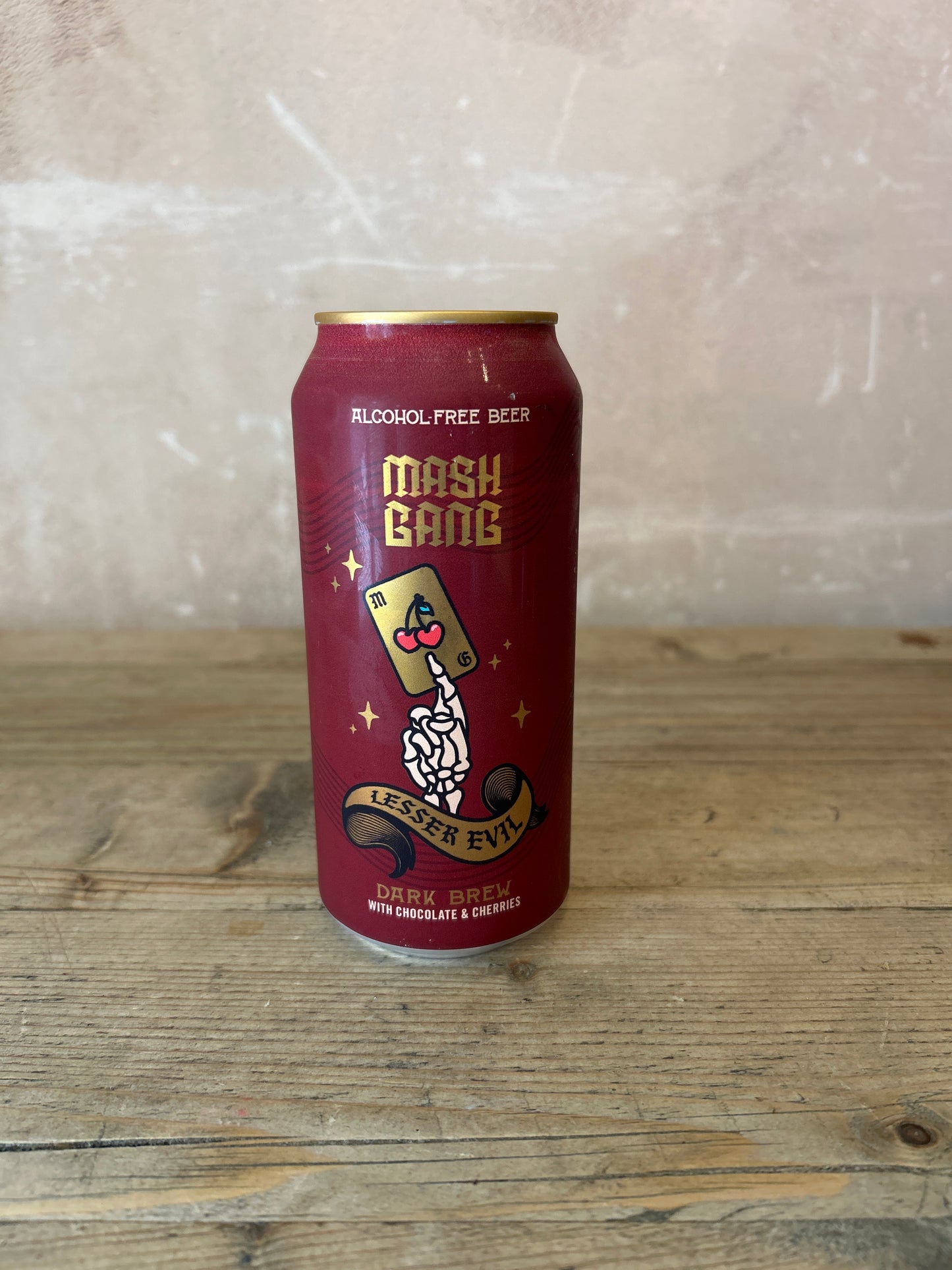 Mash Gang 'Lesser Evil' Alcohol Free Dark Brew with Chocolate & Cherries 0.5% 440ml Can