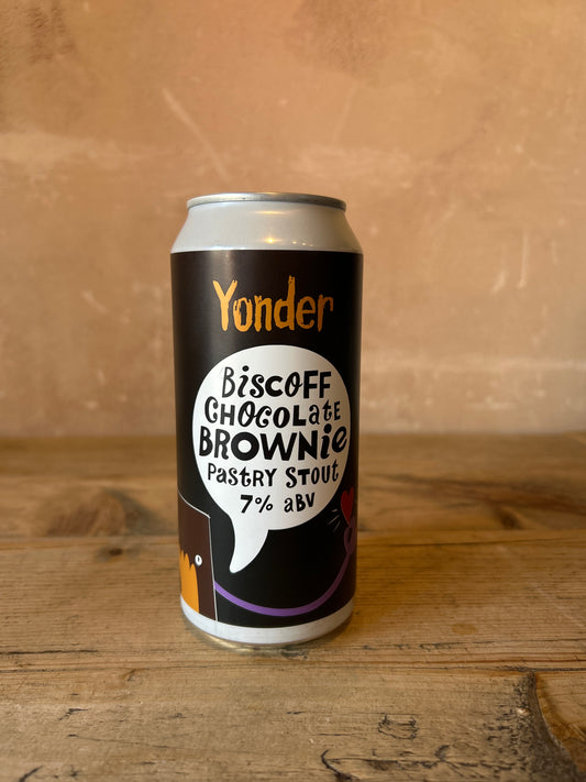 Yonder Brewing and Blending Biscoff Chocolate Brownie Stout 7% 440ml Can