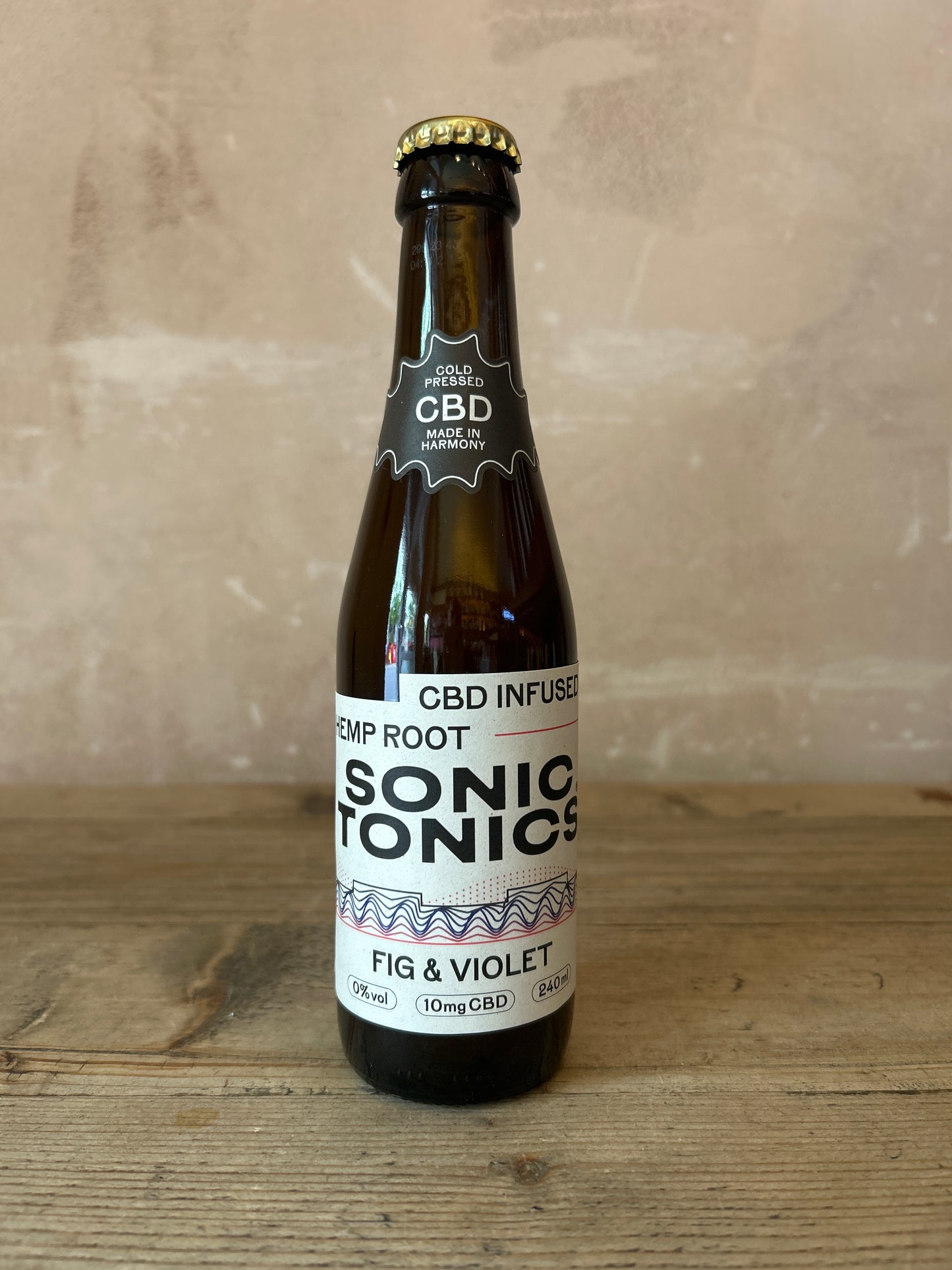 Sonic Tonics CBD Infused Sparkling Hemp Root Tonic - Fig & Violet 0% 240ml Bottle