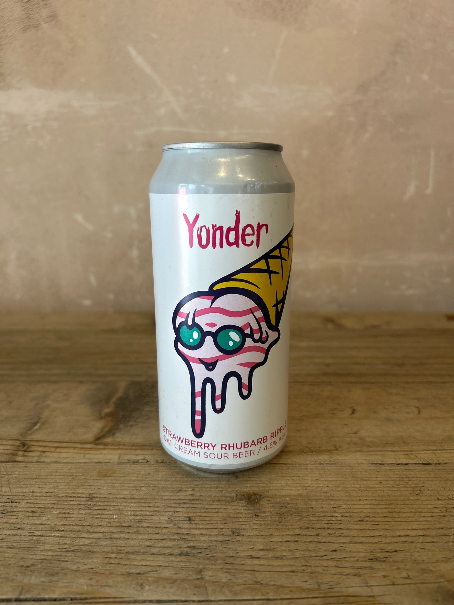 Yonder Brewing and Blending Strawberry Rhubarb Ripple Oat Cream Sour 4.5% 440ml Can (dairy-free)