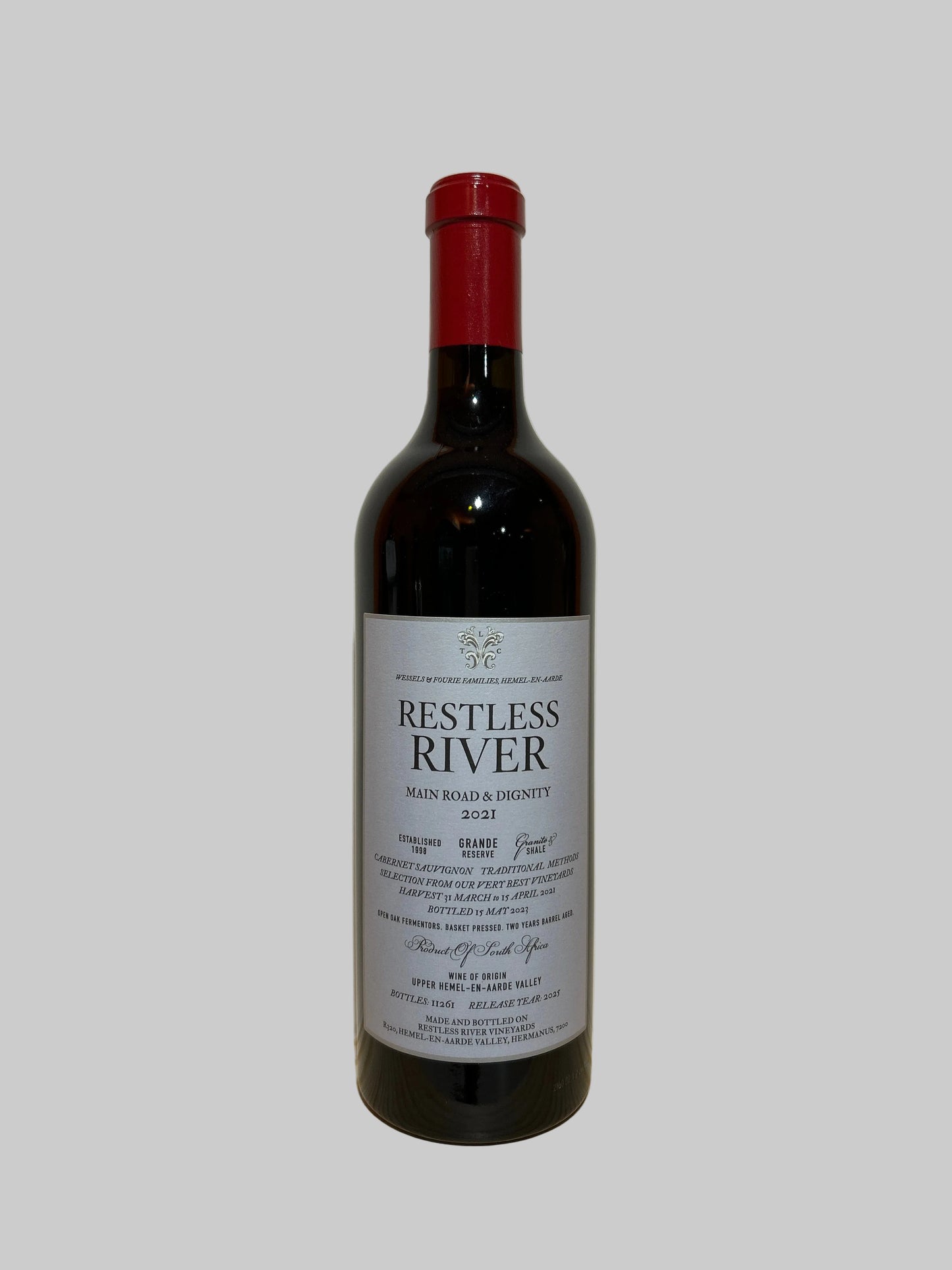 Hemel-en-Aarde Cabernet Sauvignon 'Main Road & Dignity' 2021, Restless River